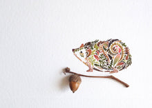Load image into Gallery viewer, Mini Hedgehog and Acorn Print - 5" x 7"
