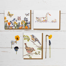 Load image into Gallery viewer, Petals & Wings - Set of three Recycled Greetings cards