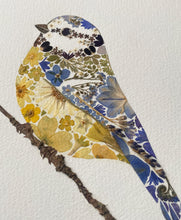 Load image into Gallery viewer, Original Pressed Plant Artwork - 'Blue-tit'
