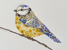 Load image into Gallery viewer, Original Pressed Plant Artwork - 'Blue-tit'