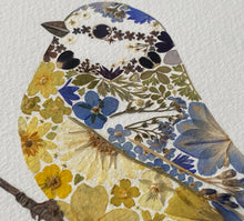 Load image into Gallery viewer, Original Pressed Plant Artwork - 'Blue-tit'