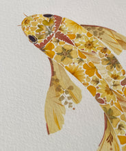 Load image into Gallery viewer, Original Pressed Plant Artwork - 'Yellow Koi'