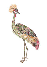 Load image into Gallery viewer, Fern Crested Crane Giclée Print - A3