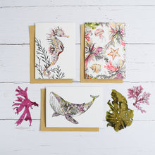 Load image into Gallery viewer, Ocean Bloom - Set of three Recycled Greetings cards