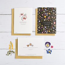 Load image into Gallery viewer, Delicate Florals - Set of three Recycled Greetings cards