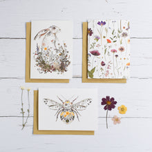 Load image into Gallery viewer, English Meadow - Set of three Recycled Greetings cards
