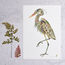 Load image into Gallery viewer, Fern Heron Giclée Print - A4