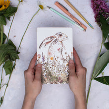 Load image into Gallery viewer, Wildflower Hare Stitched Small Notebook