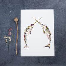 Load image into Gallery viewer, Narwals Giclée Print - A4