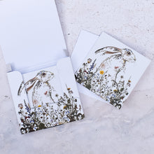 Load image into Gallery viewer, Wildflower Hare Mini Notecard and Envelope Set