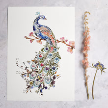 Load image into Gallery viewer, Floral Peacock Giclée Print - A3/A4