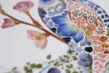 Load image into Gallery viewer, Floral Peacock Giclée Print - A3/A4