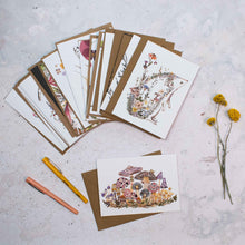 Load image into Gallery viewer, Complete Set of Eighteen Recycled Greetings cards
