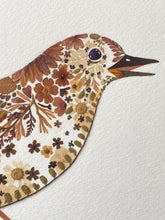 Load image into Gallery viewer, Original Pressed Plant Artwork -  'Mistle Thrush'

