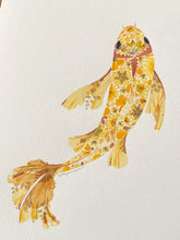 Load image into Gallery viewer, Original Pressed Plant Artwork -  &#39;Yellow Koi&#39;
