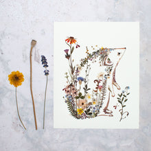 Load image into Gallery viewer, Cottage Garden Hedgehog Giclée Print - 8&quot; x 10&quot;
