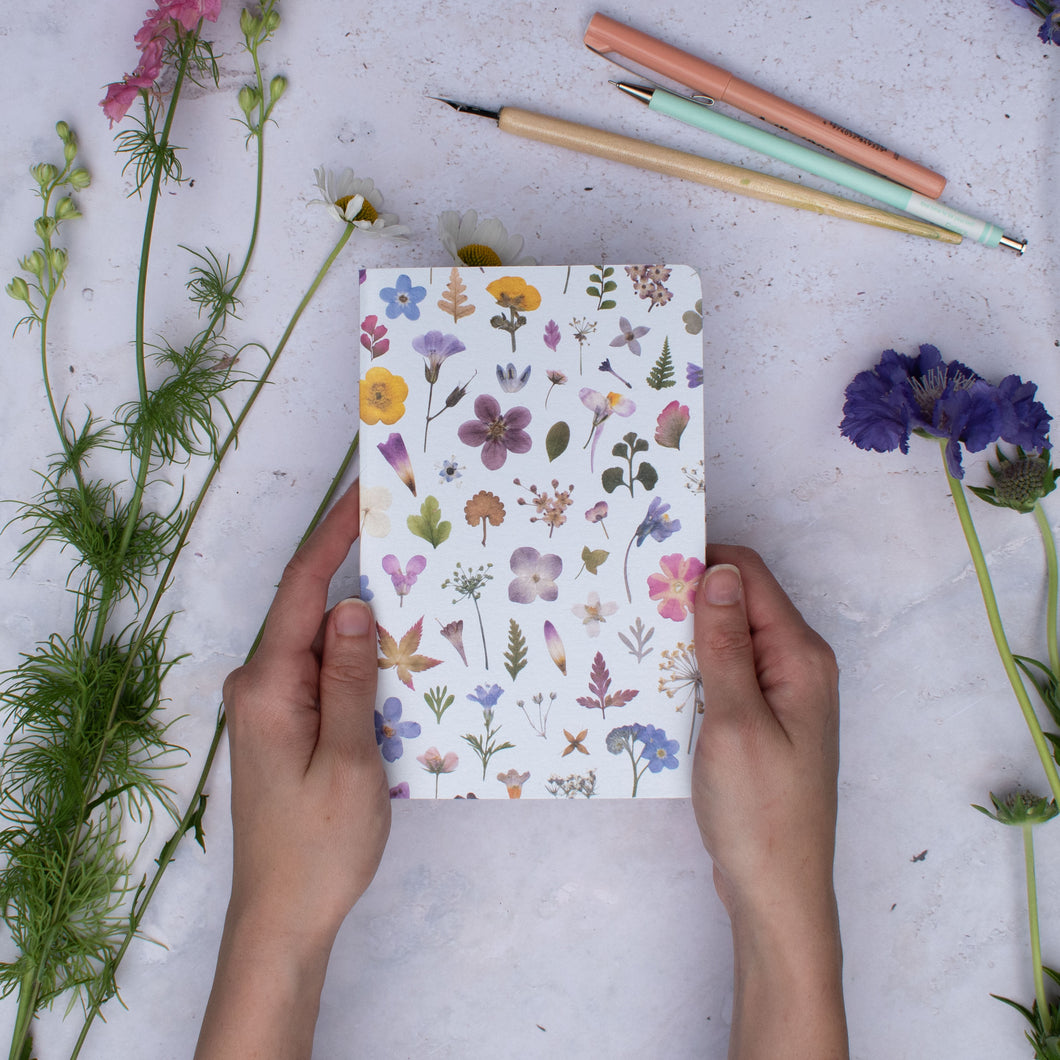 Flower Meadow Stitched Small Notebook