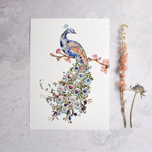 Load image into Gallery viewer, Floral Peacock Giclée Print - A3/A4
