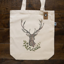 Load image into Gallery viewer, Organic Canvas Tote Bag - Stag Design
